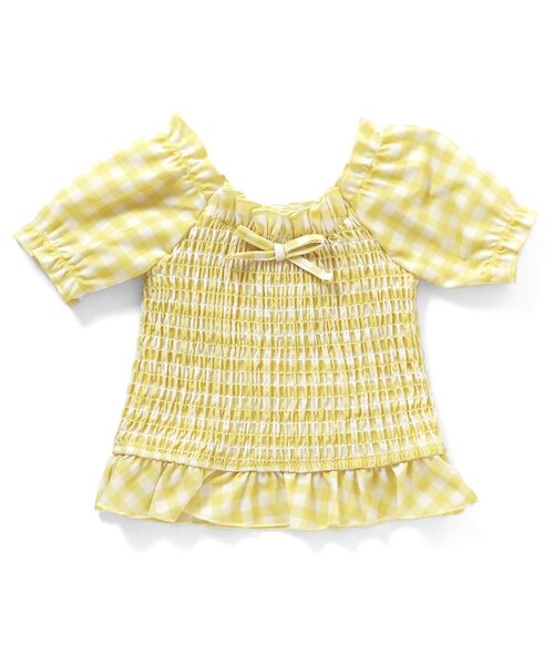 Ampersand（アンパサンド）の「チェック柄　セパレート水着_UVカット（水着・キッズ・ブラック/イエロー・100/110/120/90/80/130/140）」の11枚目の写真