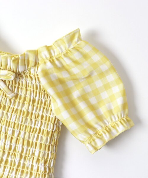 Ampersand（アンパサンド）の「チェック柄　セパレート水着_UVカット（水着・キッズ・ブラック/イエロー・100/110/120/90/80/130/140）」の15枚目の写真
