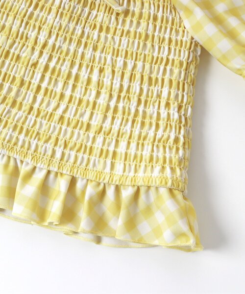 Ampersand（アンパサンド）の「チェック柄　セパレート水着_UVカット（水着・キッズ・ブラック/イエロー・100/110/120/90/80/130/140）」の16枚目の写真