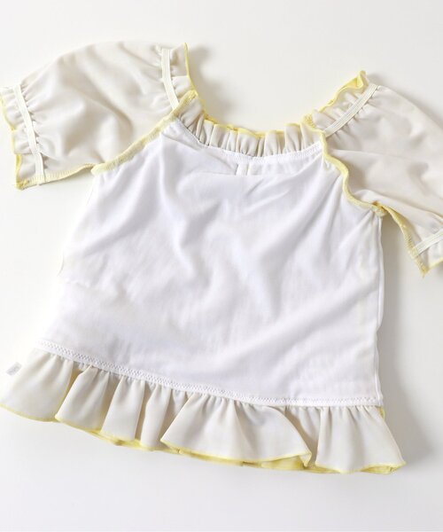 Ampersand（アンパサンド）の「チェック柄　セパレート水着_UVカット（水着・キッズ・ブラック/イエロー・100/110/120/90/80/130/140）」の17枚目の写真