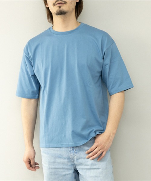STYLEBLOCK(スタイルブロック)の「冷感加工天竺BIGTシャツ(Tシャツ/カットソー・メンズ・ブルー系その他/グリーン/ブラック/オレンジ/グレー系その他/ホワイト/チャコール/イエロー・M/L/LL)」の7枚目の写真