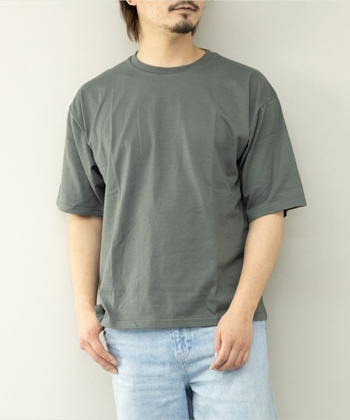 STYLEBLOCK(スタイルブロック)の「冷感加工天竺BIGTシャツ(Tシャツ/カットソー・メンズ・ブルー系その他/グリーン/ブラック/オレンジ/グレー系その他/ホワイト/チャコール/イエロー・M/L/LL)」の5枚目の写真