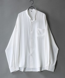 Oversize Drop shoulder Drape Band Collar shirt/オーバーサイズ ドロップショルダー ドレープ バンドカラーシャツ