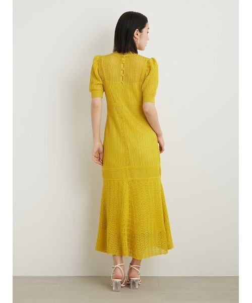 LILY BROWN（リリーブラウン）の「クロシェライクニットワンピース