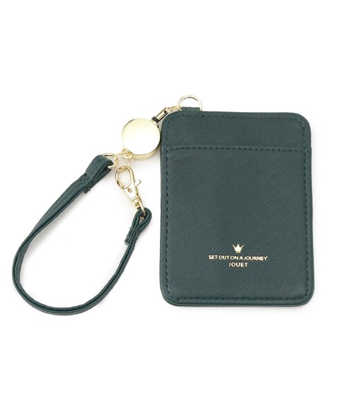 Ober Tashe（オーバータッシェ）の「新生活　通勤通学　角シボ合皮リール付きパスケース（その他・レディース・ブラック/アイボリー/グリーン・FREE）」の4枚目の写真
