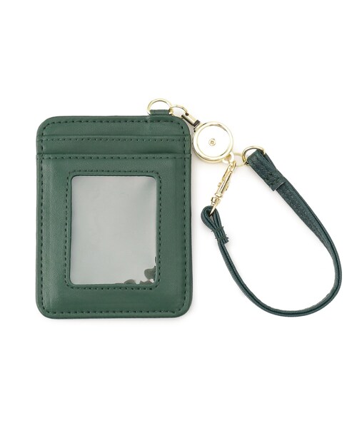 Ober Tashe（オーバータッシェ）の「新生活　通勤通学　角シボ合皮リール付きパスケース（その他・レディース・ブラック/アイボリー/グリーン・FREE）」の5枚目の写真