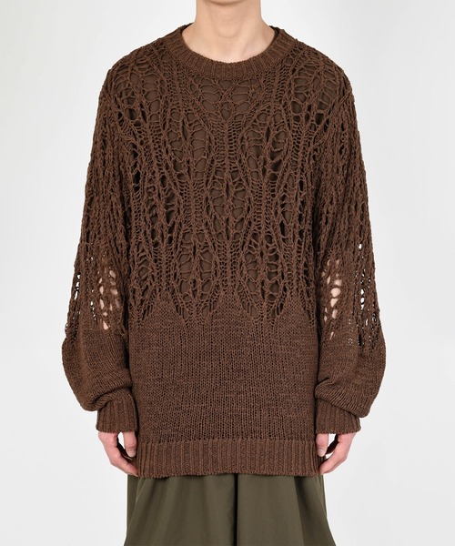 LAD MUSICIAN（ラッドミュージシャン）の「CREW NECK PULLOVER（ニット/セーター・メンズ・ブラウン/ブラック/ホワイト系・44）」の3枚目の写真