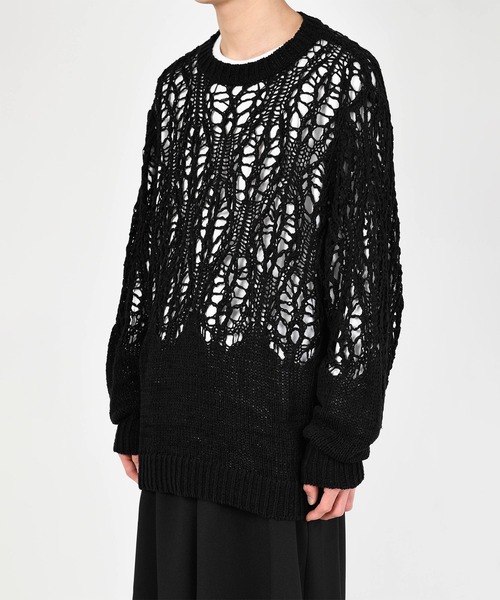 LAD MUSICIAN（ラッドミュージシャン）の「CREW NECK PULLOVER（ニット/セーター・メンズ・ブラウン/ブラック/ホワイト系・44）」の5枚目の写真