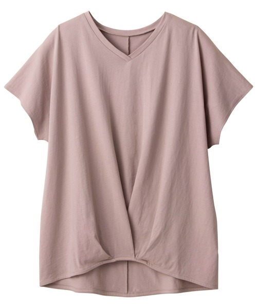 Viola e Viola(ヴィオラエヴィオラ)の「綿100%ゆったり裾タックTシャツ(Tシャツ/カットソー・レディース・ブルーグリーン/マスタード/ブルー/ピンクベージュ/ミント/ブラック/モカ/オフホワイト/ネイビー/グリーン/ダークラベンダー/グレイッシュベージュ/オリーブ/イエロー・X-LARGE/MEDIUM/XX-LARGE/XXX-LARGE/LARGE/XXXX-LARGE)」の14枚目の写真