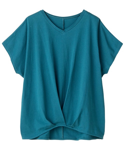 Viola e Viola(ヴィオラエヴィオラ)の「綿100%ゆったり裾タックTシャツ(Tシャツ/カットソー・レディース・ブルーグリーン/マスタード/ブルー/ピンクベージュ/ミント/ブラック/モカ/オフホワイト/ネイビー/グリーン/ダークラベンダー/グレイッシュベージュ/オリーブ/イエロー・X-LARGE/MEDIUM/XX-LARGE/XXX-LARGE/LARGE/XXXX-LARGE)」の10枚目の写真