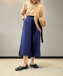 シックスタイル リネン風ワイドパンツ