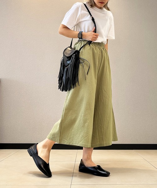 aimoha(アイモハ)の「シックスタイル リネン風ワイドパンツ(その他パンツ・レディース・ネイビー/イエロー/グリーン/ホワイト/ブラック/グレー・FREE)」の1枚目の写真