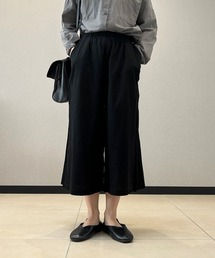 シックスタイル リネン風ワイドパンツ