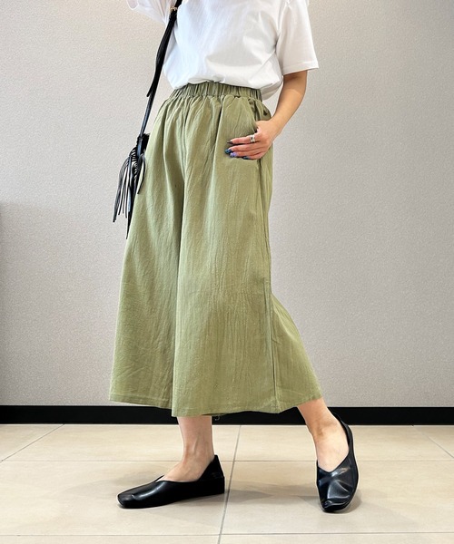 aimoha(アイモハ)の「シックスタイル リネン風ワイドパンツ(その他パンツ・レディース・ネイビー/イエロー/グリーン/ホワイト/ブラック/グレー・FREE)」の18枚目の写真