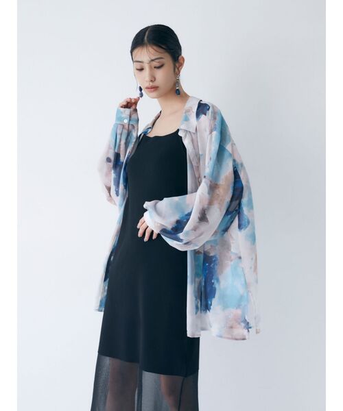 MURUA（ムルーア）の「シアーニットキャミワンピース（ワンピース・レディース・ブラック/ブルー・FREE）」の4枚目の写真