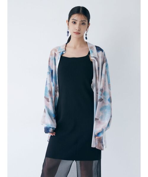 MURUA（ムルーア）の「シアーニットキャミワンピース（ワンピース・レディース・ブラック/ブルー・FREE）」の5枚目の写真