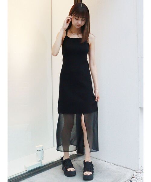 MURUA（ムルーア）の「シアーニットキャミワンピース（ワンピース・レディース・ブラック/ブルー・FREE）」の12枚目の写真