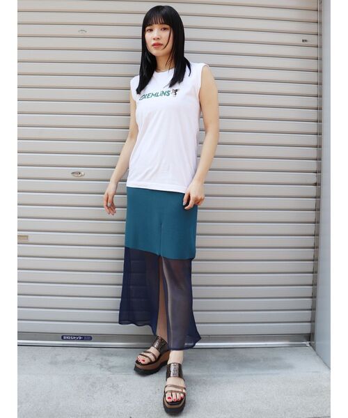 MURUA（ムルーア）の「シアーニットキャミワンピース（ワンピース・レディース・ブラック/ブルー・FREE）」の18枚目の写真