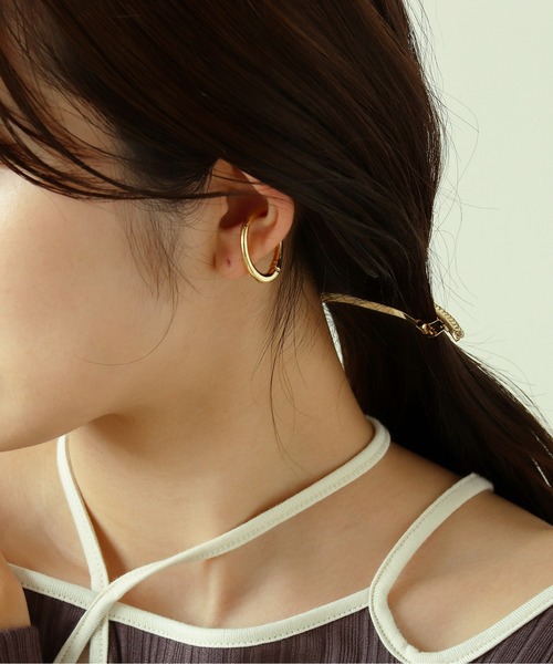 Monocoro toppi（モノコロトッピ）の「クリップ ニュアンス サークル イヤリング（イヤリング・レディース・シルバー/ゴールド・フリー）」の9枚目の写真