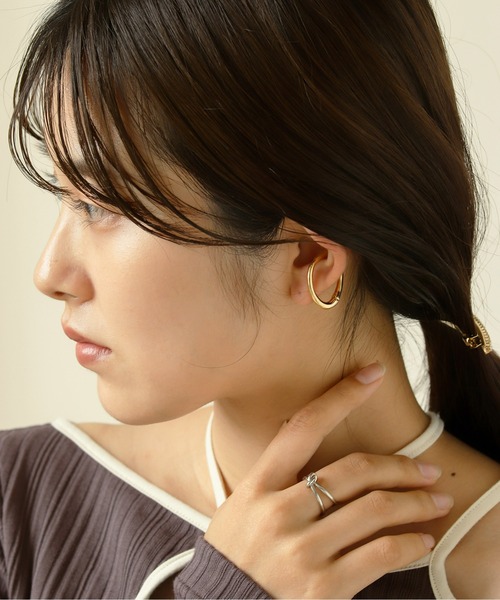 Monocoro toppi（モノコロトッピ）の「クリップ ニュアンス サークル イヤリング（イヤリング・レディース・シルバー/ゴールド・フリー）」の10枚目の写真