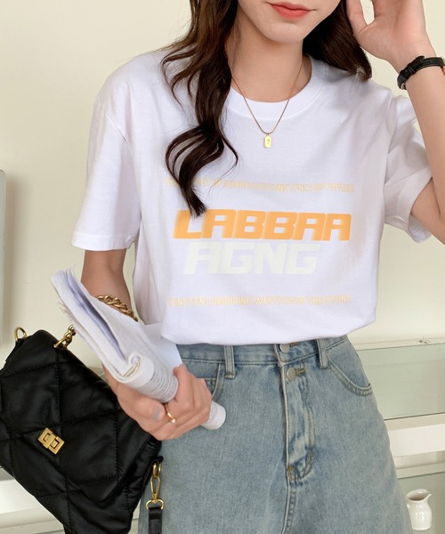 EPICKS（エピックス）の「ルーズシルエットかすれロゴ半袖Ｔ（Tシャツ/カットソー・レディース・ブラウン/ホワイト/ブラック・X-LARGE/MEDIUM/LARGE）」の5枚目の写真