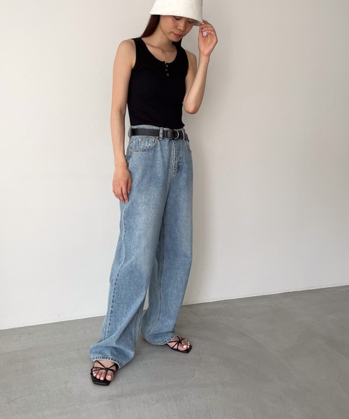 CANALJEANキャナルジーン ネップ畦ヘンリーネックニット 美品