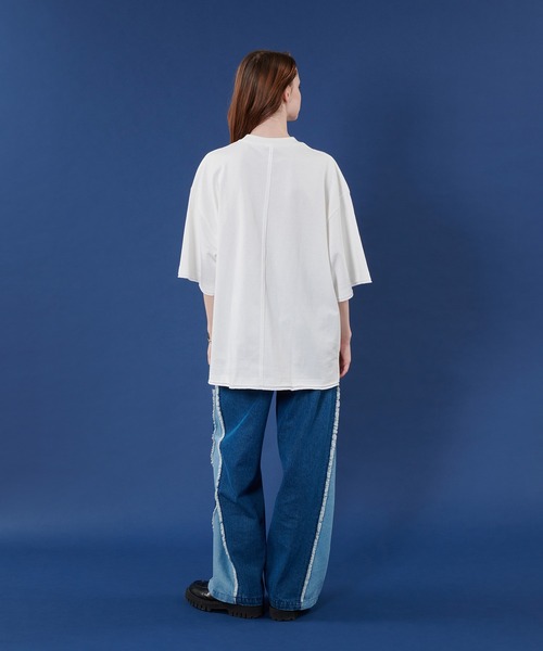 ONCILY(オンシェリー)の「DAMAGE CUT OFF T-SHIRT / カットオフダメージTシャツ(Tシャツ/カットソー・メンズ・ピンク系その他/ブルーグリーン/オフホワイト・MEDIUM/LARGE)」の10枚目の写真