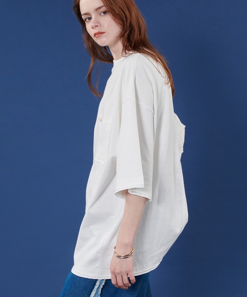 ONCILY(オンシェリー)の「DAMAGE CUT OFF T-SHIRT / カットオフダメージTシャツ(Tシャツ/カットソー・メンズ・ピンク系その他/ブルーグリーン/オフホワイト・MEDIUM/LARGE)」の6枚目の写真