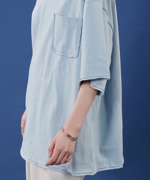 ONCILY(オンシェリー)の「DAMAGE CUT OFF T-SHIRT / カットオフダメージTシャツ(Tシャツ/カットソー・メンズ・ピンク系その他/ブルーグリーン/オフホワイト・MEDIUM/LARGE)」の15枚目の写真