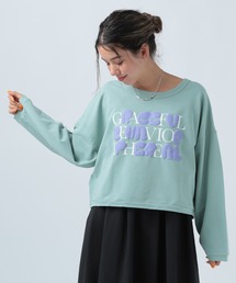 ミニ裏毛クロップドプルオーバー