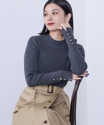 BEAMS HEART | BEAMS HEART / 袖口ボタン ベーシック ハイネックニット(ニット/セーター)