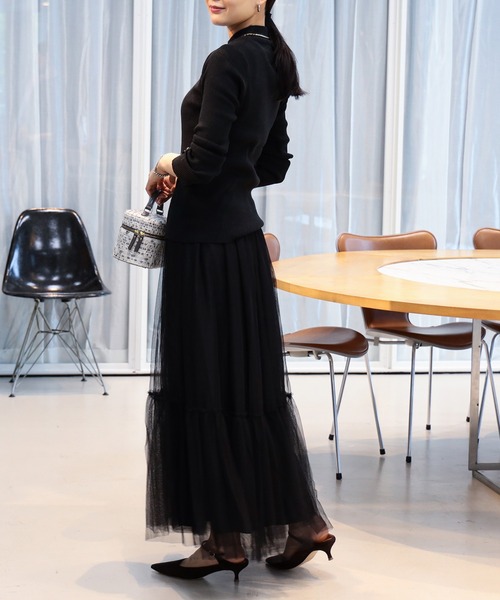 BEAMS HEART（ビームスハート）の「袖口ボタン ベーシック リブニット（ウォッシャブル）（ニット/セーター・レディース・マスタード/ブラウン/チャコールグレー/オフホワイト/ブラック・FREE）」の15枚目の写真