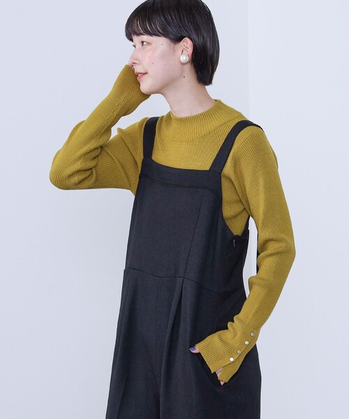 BEAMS HEART（ビームスハート）の「袖口ボタン ベーシック リブニット（ウォッシャブル）（ニット/セーター・レディース・マスタード/ブラウン/チャコールグレー/オフホワイト/ブラック・FREE）」の19枚目の写真