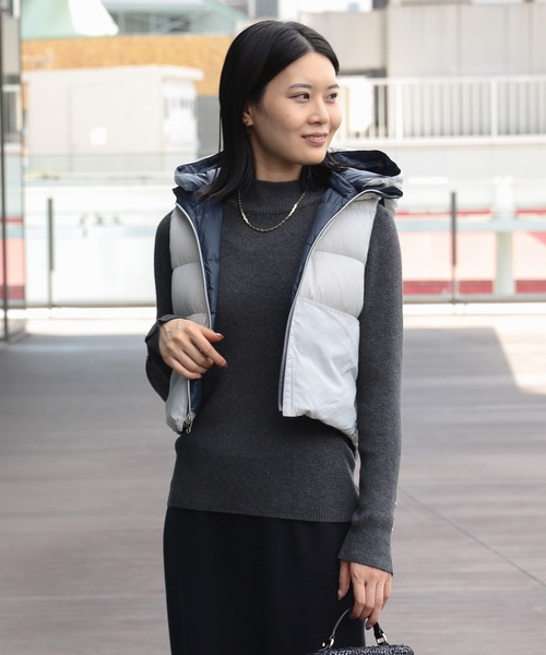 BEAMS HEART（ビームスハート）の「袖口ボタン ベーシック リブニット（ウォッシャブル）（ニット/セーター・レディース・マスタード/ブラウン/チャコールグレー/オフホワイト/ブラック・FREE）」の12枚目の写真