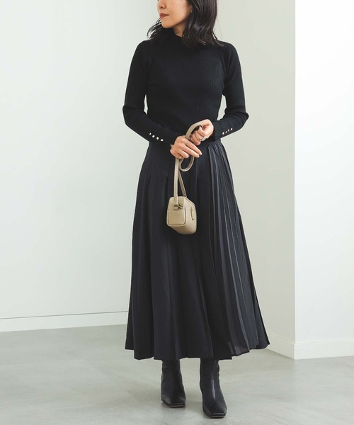 BEAMS HEART（ビームスハート）の「袖口ボタン ベーシック リブニット（ウォッシャブル）（ニット/セーター・レディース・マスタード/ブラウン/チャコールグレー/オフホワイト/ブラック・FREE）」の21枚目の写真