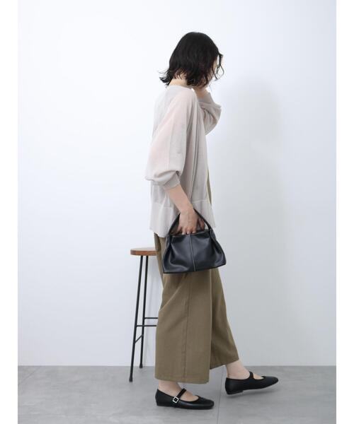 Samansa Mos2 blue（サマンサモスモスブルー）の「◎キーネックシアーカーディガン（カーディガン/ボレロ・レディース・オフホワイト/グレー/ブラック・F）」の7枚目の写真