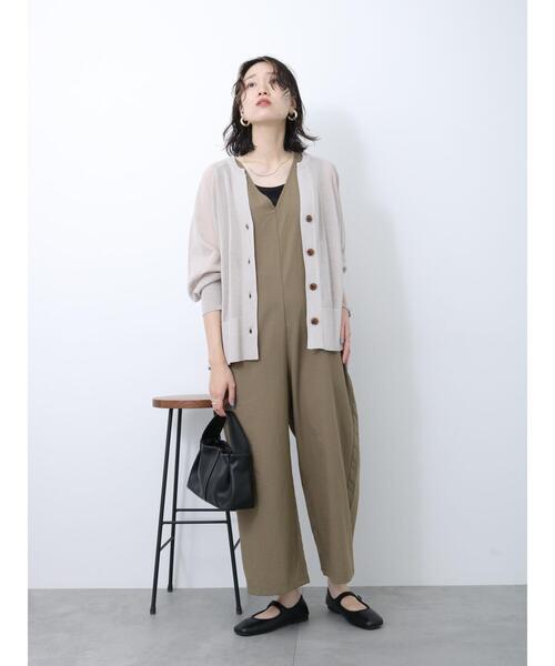 Samansa Mos2 blue（サマンサモスモスブルー）の「◎キーネックシアーカーディガン（カーディガン/ボレロ・レディース・オフホワイト/グレー/ブラック・F）」の8枚目の写真