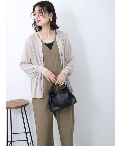 Samansa Mos2 blue（サマンサモスモスブルー）の「◎キーネックシアーカーディガン（カーディガン/ボレロ・レディース・オフホワイト/グレー/ブラック・F）」の9枚目の写真