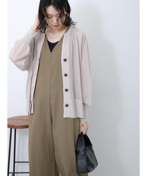 Samansa Mos2 blue（サマンサモスモスブルー）の「◎キーネックシアーカーディガン（カーディガン/ボレロ・レディース・オフホワイト/グレー/ブラック・F）」の10枚目の写真