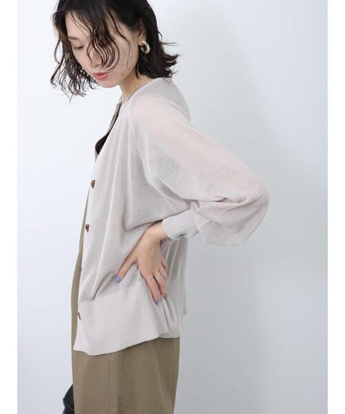 Samansa Mos2 blue（サマンサモスモスブルー）の「◎キーネックシアーカーディガン（カーディガン/ボレロ・レディース・オフホワイト/グレー/ブラック・F）」の15枚目の写真