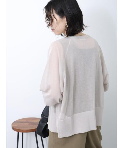 Samansa Mos2 blue（サマンサモスモスブルー）の「◎キーネックシアーカーディガン（カーディガン/ボレロ・レディース・オフホワイト/グレー/ブラック・F）」の16枚目の写真