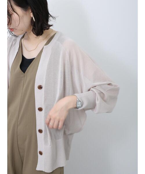 Samansa Mos2 blue（サマンサモスモスブルー）の「◎キーネックシアーカーディガン（カーディガン/ボレロ・レディース・オフホワイト/グレー/ブラック・F）」の17枚目の写真