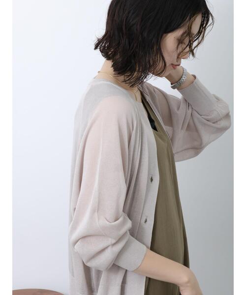 Samansa Mos2 blue（サマンサモスモスブルー）の「◎キーネックシアーカーディガン（カーディガン/ボレロ・レディース・オフホワイト/グレー/ブラック・F）」の18枚目の写真