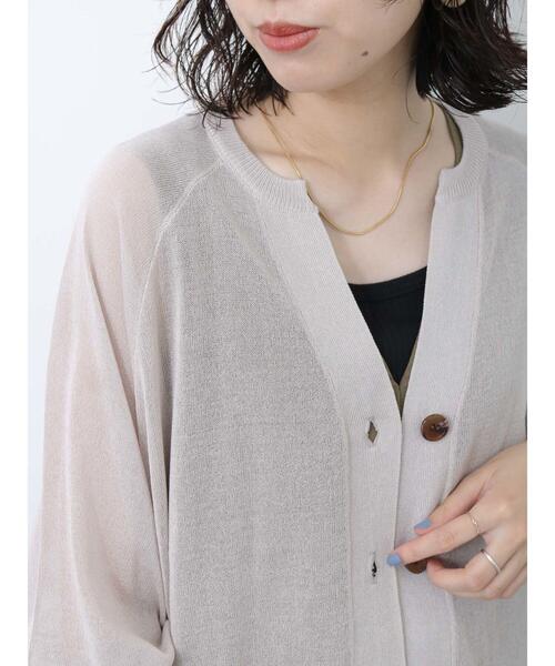Samansa Mos2 blue（サマンサモスモスブルー）の「◎キーネックシアーカーディガン（カーディガン/ボレロ・レディース・オフホワイト/グレー/ブラック・F）」の19枚目の写真