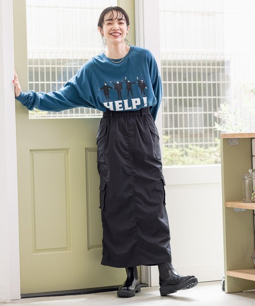 BAYFLOW（ベイフロー）の「Wポケットカーゴスカート（スカート・レディース・ブラック/カーキ/グレイッシュベージュ・SMALL/MEDIUM）」の4枚目の写真