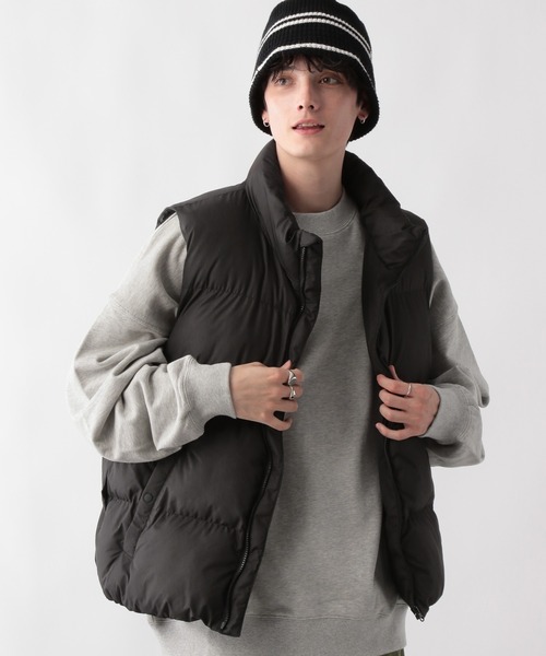 RAGEBLUE（レイジブルー）の「【AIRTHERMAL】エアサーマルサイドスリット中綿ベスト（ダウンベスト・メンズ・ネイビー/ブラック系その他/ブラック/ブラック系その他2・LARGE/MEDIUM）」の4枚目の写真