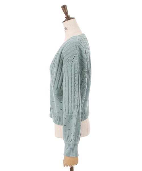 axes femme(アクシーズファム)の「透かし編みニットカーディガン(カーディガン/ボレロ・レディース・ピンク/ブルー/ミント/キナリ/モカ・FREE)」の18枚目の写真