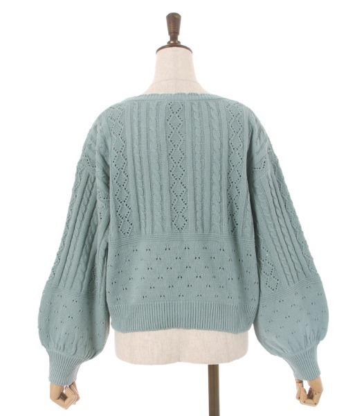 axes femme(アクシーズファム)の「透かし編みニットカーディガン(カーディガン/ボレロ・レディース・ピンク/ブルー/ミント/キナリ/モカ・FREE)」の19枚目の写真