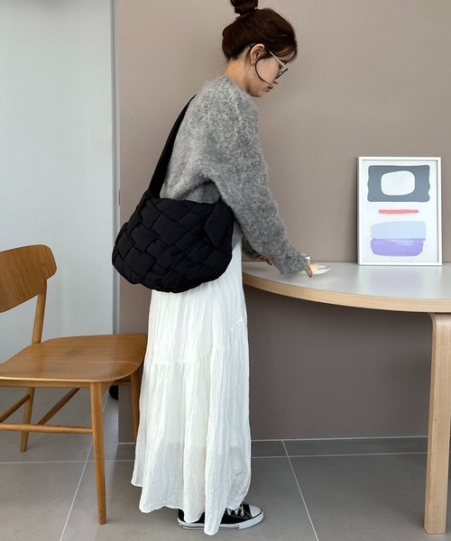 DISCOAT（ディスコート）の「ボンディングメッシュボディバッグ（ボディバッグ/ウエストポーチ・レディース・ブルー/ブラック/アイボリー/カーキ・FREE）」の12枚目の写真