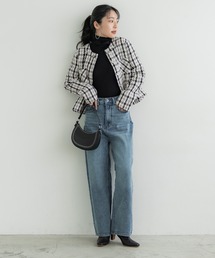 チェック柄ツイードジャケット